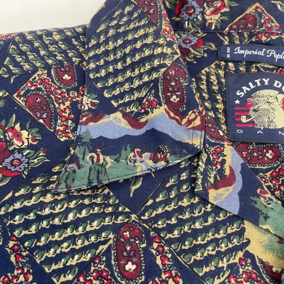 Imperial Poplin Salty Dog Gant Short Sleeve Button Down Shirt Golf Theme Men’s - Picture 5 of 12
